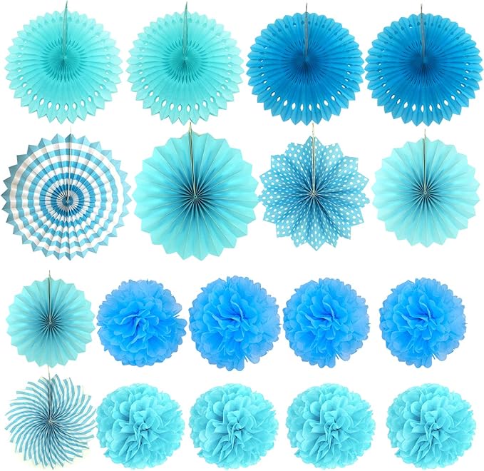 ZERODECO Party Decoration, Pom Poms Flowers, Garlands String Polka Dot and - Image 7