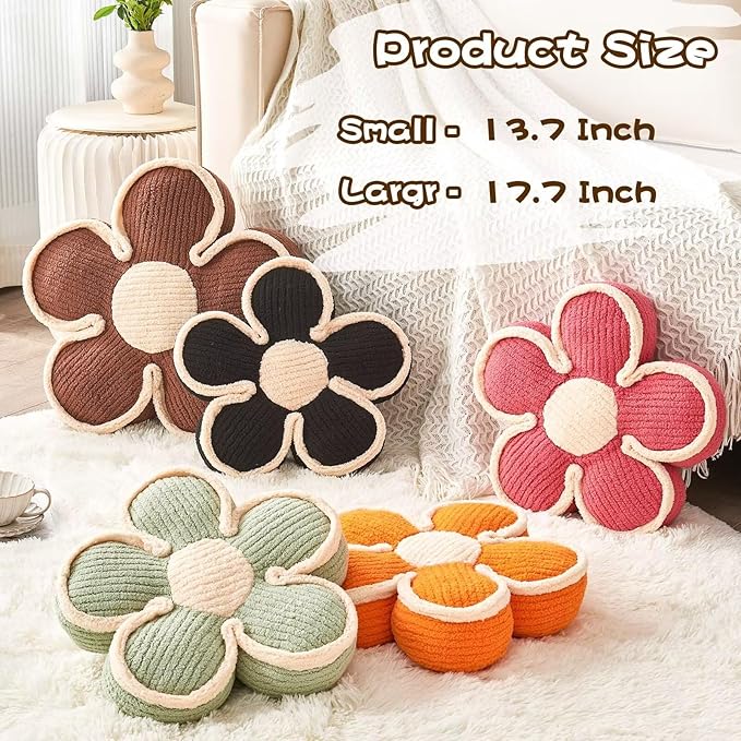 Soft Flower Shaped Floor Cushion, Plush Pillow - Image 3