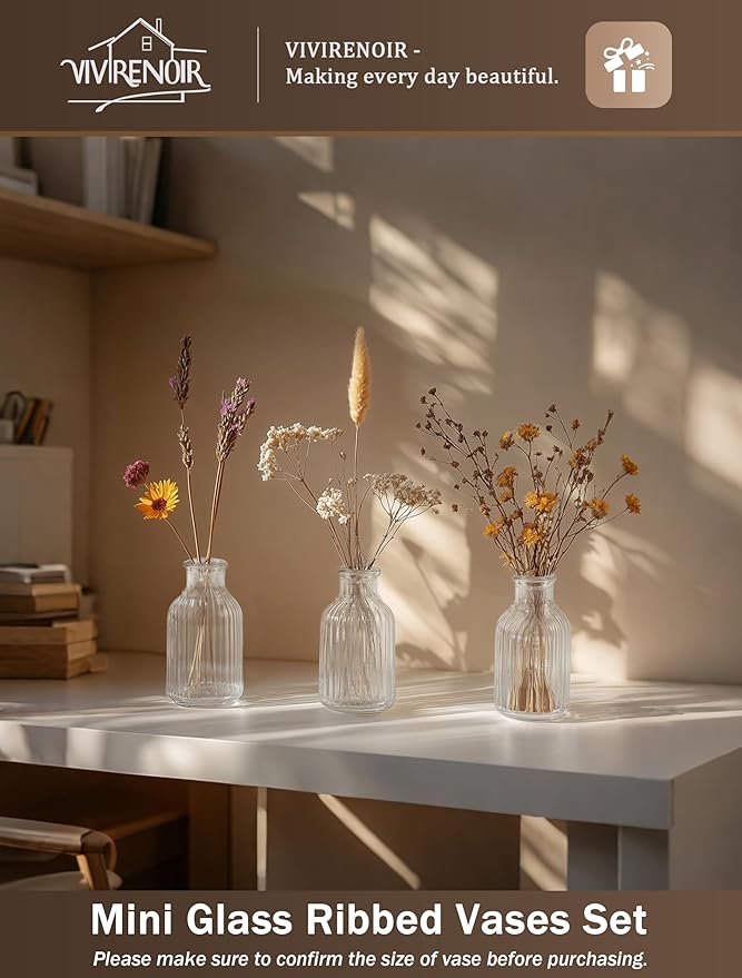 Glass Bud Vases Set of 24, Small Flower Vase in Bulk, Modern Wedding Reception - Image 3