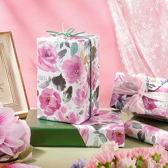 RUSPEPA Reversible Floral Wrapping Paper - Image 3