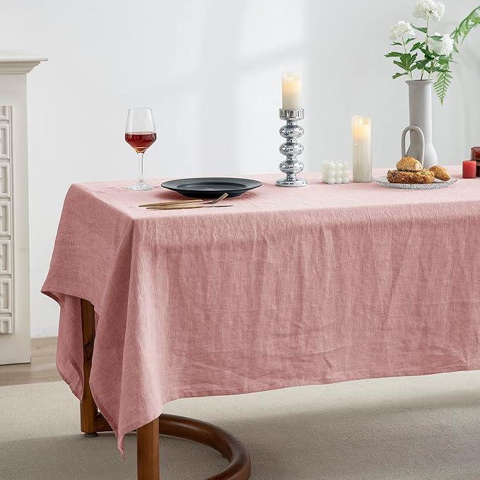 EVERLY 100% Pure Linen Rectangle Tablecloths 60x108Inches - Image 3
