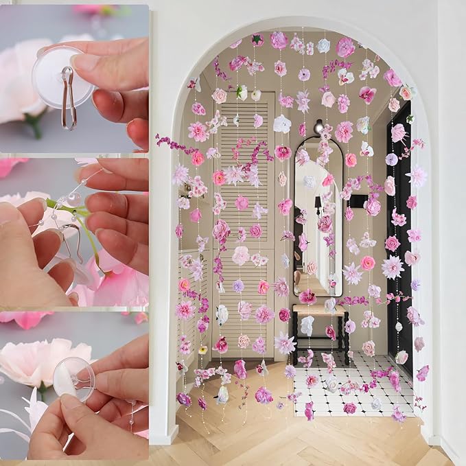 Flower Garlands 12pcs 82.6ft Artificial Hanging Flowers Faux Floral Vines - Image 7