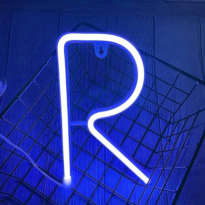 ENUOLI Blue LED Neon Letter Light, USB Batteries Operated Letter Sign - Image 2