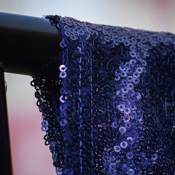JYFLZQ Navy Blue Sequin Backdrop Curtains 7ft x 7ft 1 Panel Glitter Photo Booth - Image 5