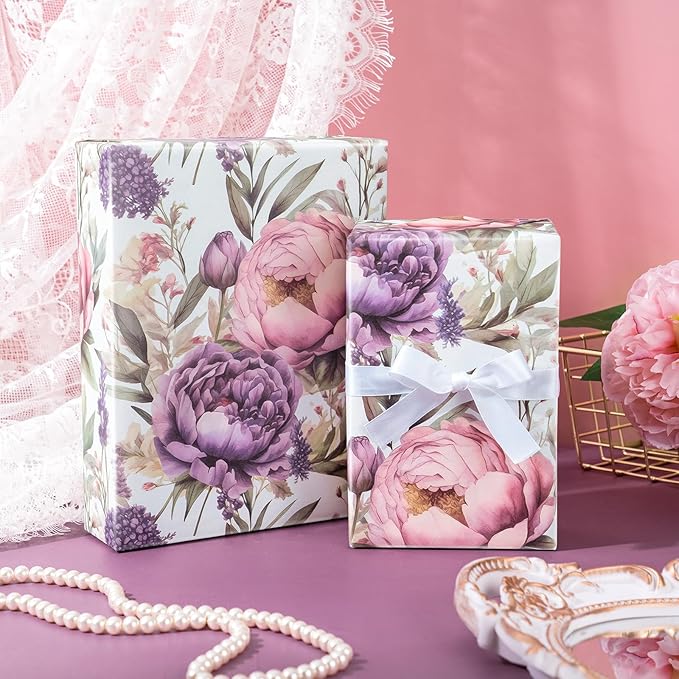 WRAPAHOLIC Floral Wrapping Paper Roll - Image 4