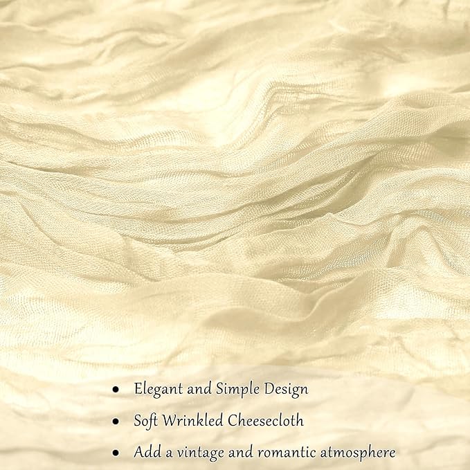 10-Pack Beige Cheesecloth Table Runners – 10FT Boho Rustic Gauze Fabric Cheese - Image 5