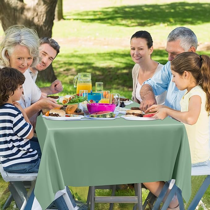 QZYL 12 Pcs Rectangle Tablecloth, 54 X 108 Inches Plastic Table Cover, - Image 7