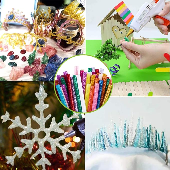 Gwybkq Mini Glitter Hot Glue Sticks 14 Colored - Image 7