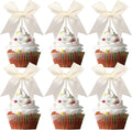 24 PCS Bow Cupcake Toppers Bowknot Coquette Bow Girls Birthday Cake Decorations by ZHUOWEISM