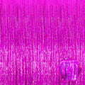 6 Pack Rose Red Foil Fringe Curtain Backdrop, 3.28Ft x 8.2Ft Metallic Tinsel by Ferwzsr