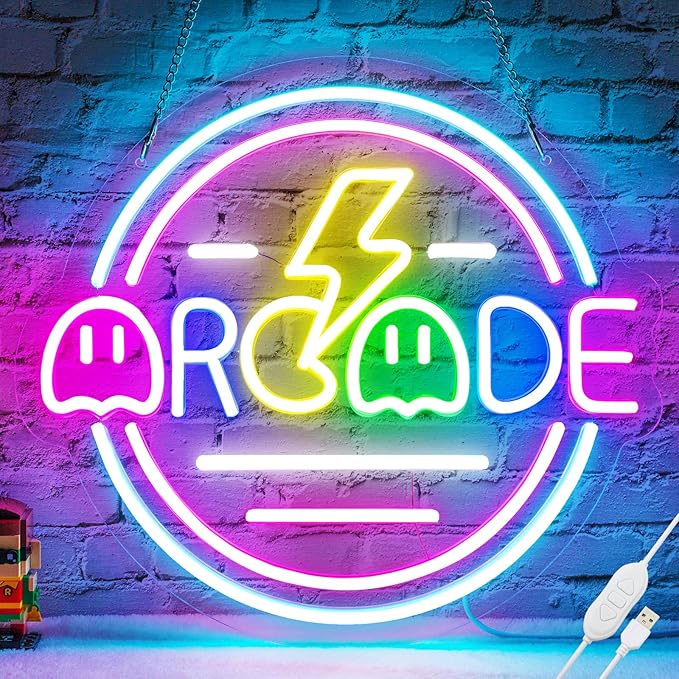 Gamer Neon Sign for Gamer Room Decor, Dimmable Arcade Neon Signs for Wall Decor by BasaneonNeonSignLightUpYourLife