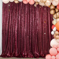ShiDianYi 6x8FT Sequin Photo Backdrop Sparkle Fabric Window Curtains- Burgundy by ShiDianYi