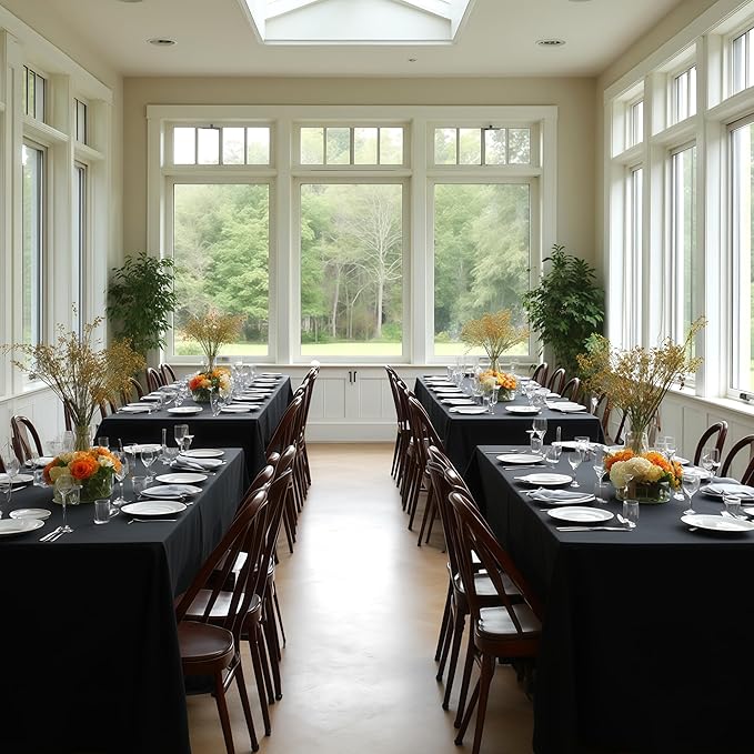 Fitable 10 Pack Rectangle Tablecloths: Stain Resistant Wrinkle Free Fabric - Image 7