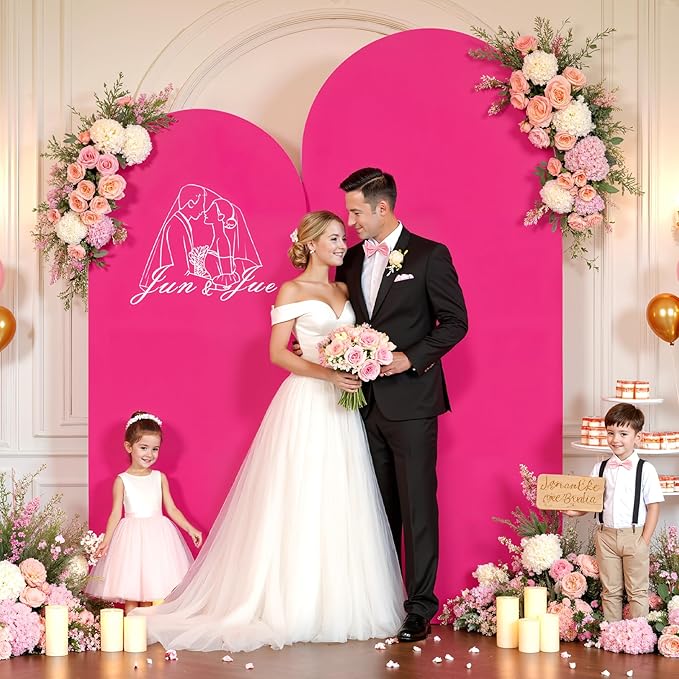 7.2FT 6FT Arch Backdrop Cover for Wedding, Birthday Party Decor, Chiara - Image 2
