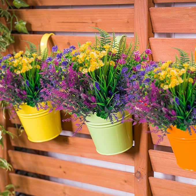 20 Bundles Artificial Flowers Outdoor No Fade UV Resistant Fake Plastic Flowers - Image 7