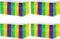 4 Pack 29x108 Inch Mardi Gras Metallic Foil Fringe Tinsel Table Skirts by Clayghsen