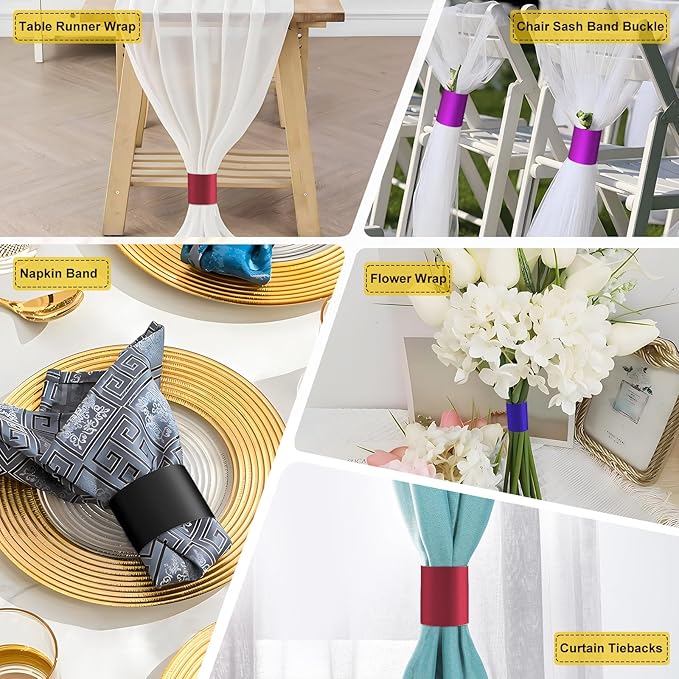 Polymer Material Reusable Napkin Band, Glue-Free Tear-Proof Water Resistant - Image 2