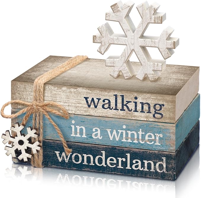 4 Pcs Christmas Table Decorations Winter Snowflake Tiered Tray Decorations by Anglechic