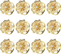 KPOSIYA Flower Napkin Rings Holder Metal Gold Napkin Rings Set of 12 by KPOSIYA