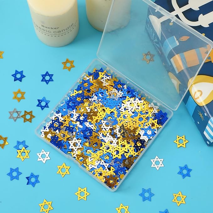 MARFOREVER Star of David Glitter Confetti, Hanukkah Confetti Table Decorations - Image 6
