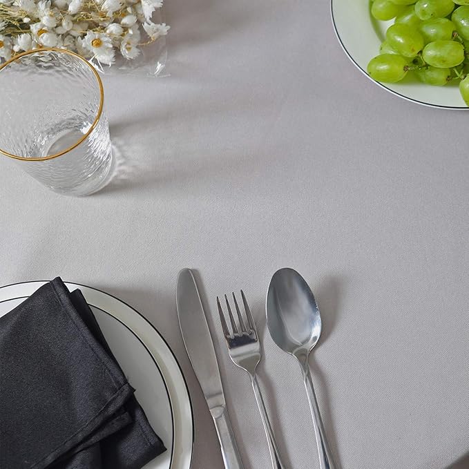 132 inch Round Tablecloth Washable Polyester Table Cloth Decorative Table Cover - Image 7