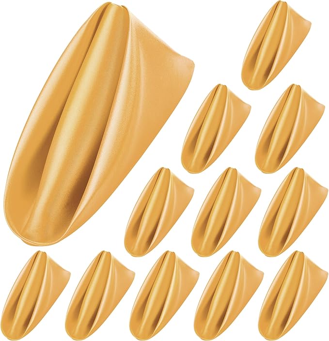 ANECO 12 Pieces Satin Napkins Soft Dinner Napkins Square Table Napkins 17 x 17 by Aneco