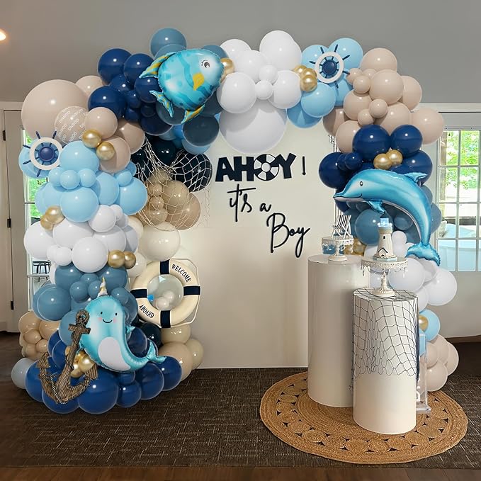 Nautical Balloon Arch Kit, Dolphin Foil Balloons - Image 7