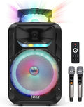Karaoke Machine with 2 Wireless Microphones, Party Speaker by EQKK