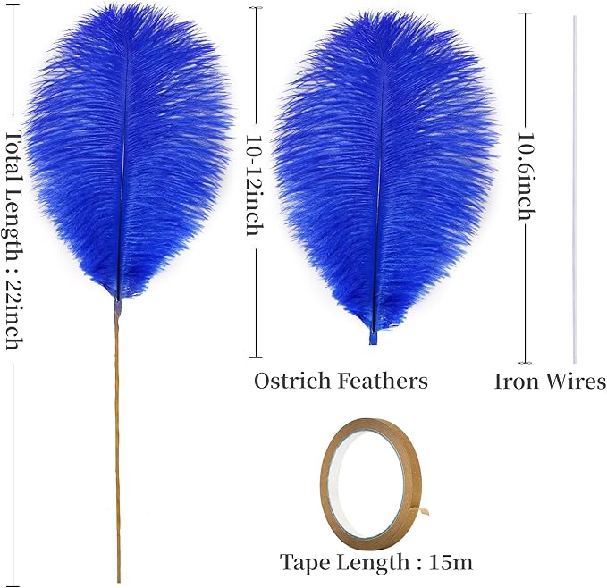 Holmgren Red White and Blue Ostrich Feathers - Image 5