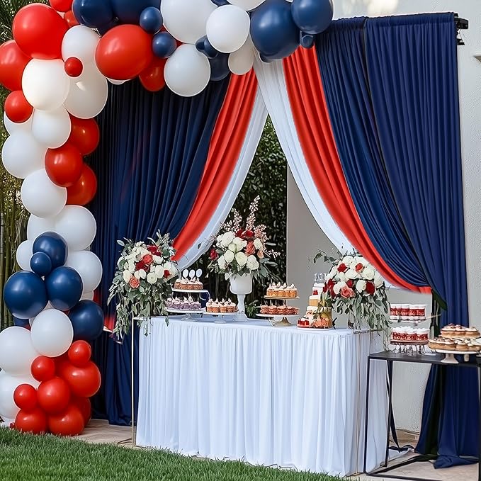 50×14ft Wrinkle Free Navy Blue Backdrop Curtain - Image 3
