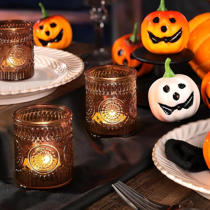 DARJEN Amber Votive Candle Holders Set of 36- Glass Candle Holders Bulk - Image 6