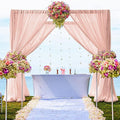DUOBAO Chiffon Backdrop Curtains 2 Panels 8FT Voile Curtain Peach 58"x96"Baby by DUOBAO