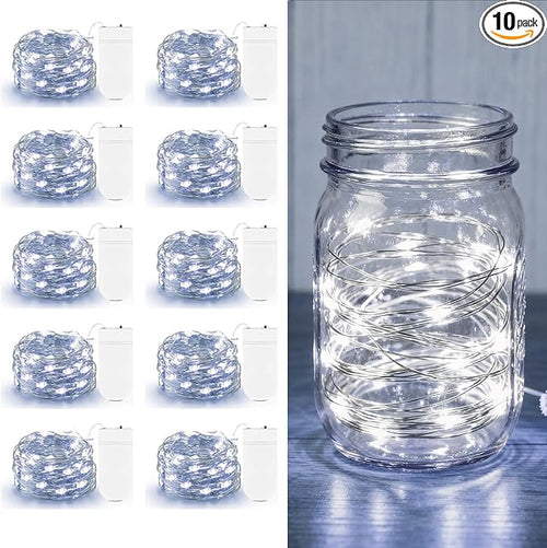 10 Pack Fairy Lights Battery Operated - 7ft 20 LED Twinkle Lights Copper Wire by AOZOPE