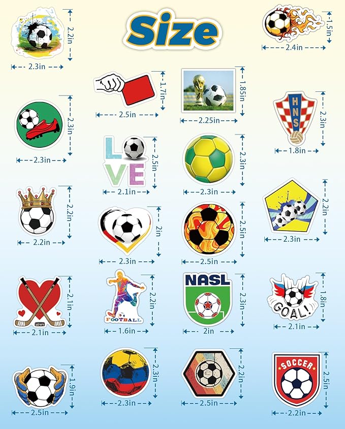 100 Pcs Sport Stickers for Kids, Soccer Water Bottle Stickers, Vinyl Waterproof - Image 6