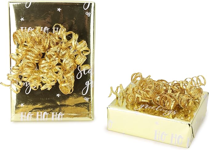 6" Metallic Gold Christmas Curly Ribbon Bows - Image 6