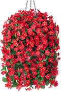Artificial Fake Red Hanging Flowers Plants Basket by HyeFloraartificialflowers