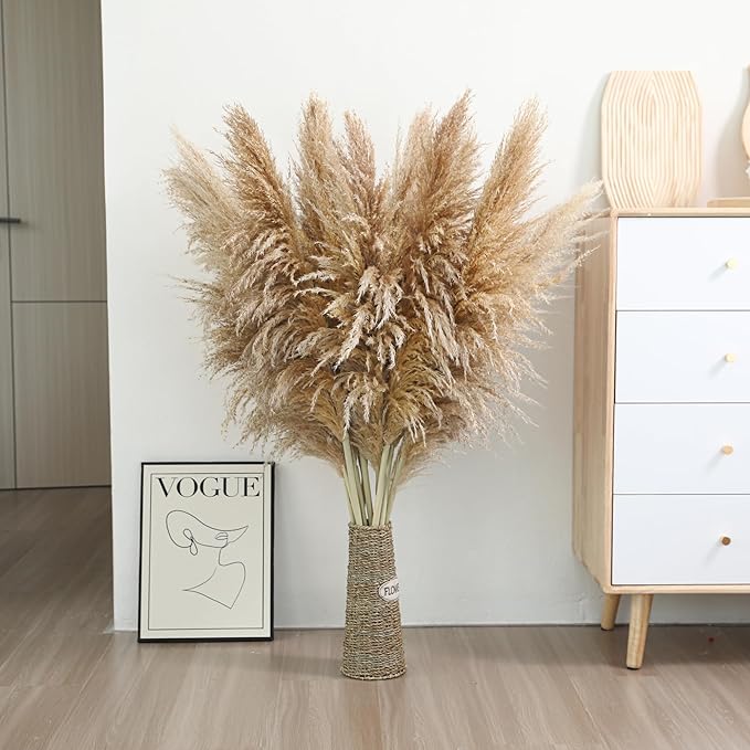 12 Stems 46 inch Tall Pampas Grass Decor - Image 3