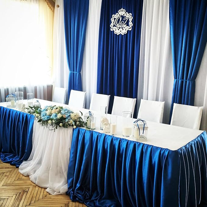 2 Panels Blue Backdrop Curtain, 10 x 7 Feet Background Curtains - Image 4