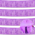 4 Pack 10 Ft Light Purple Foil Fringe Garland Metallic Streamers Tinsel Banner by LANTIANCHEN