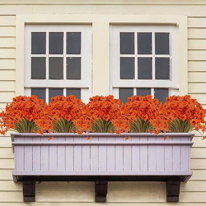 20 Bundles Artificial Fall Flowers Outdoor UV Resistant Fake Flowers No Fade - Image 4