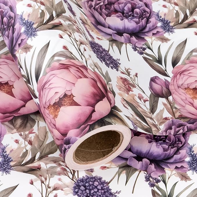 WRAPAHOLIC Kraft Floral Wrapping Paper by WRAPAHOLIC
