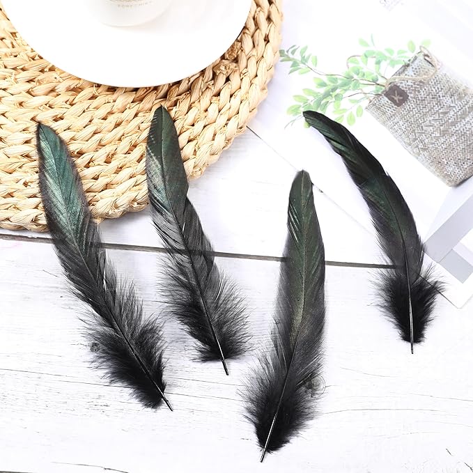 SOGUGOM Black Rooster Tail Feathers - Image 6