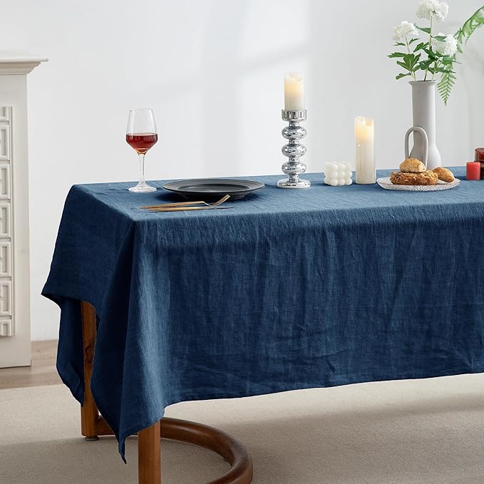 EVERLY 100% Pure Linen Rectangle Tablecloths 60x84Inches - Image 3