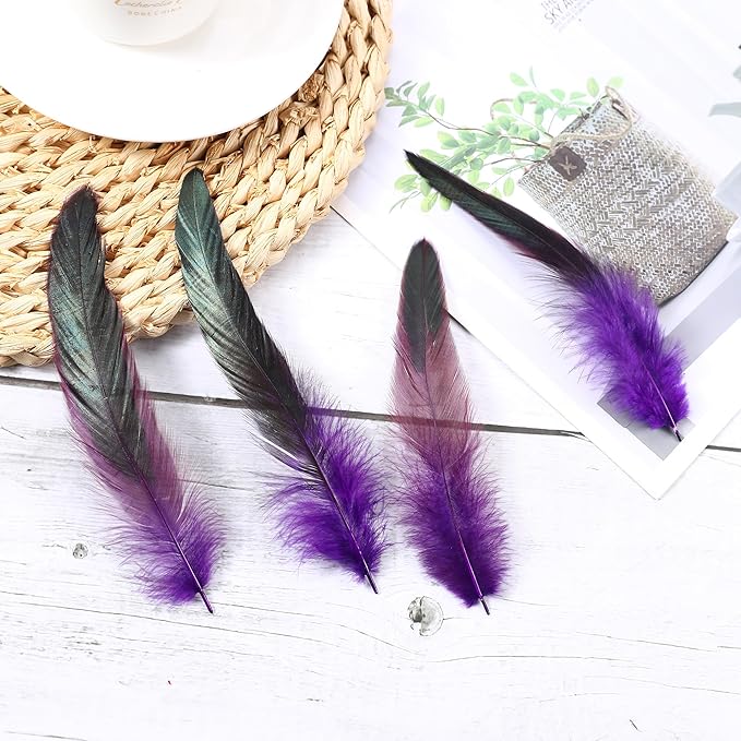 SOGUGOM Purple Rooster Tail Feathers - Image 6