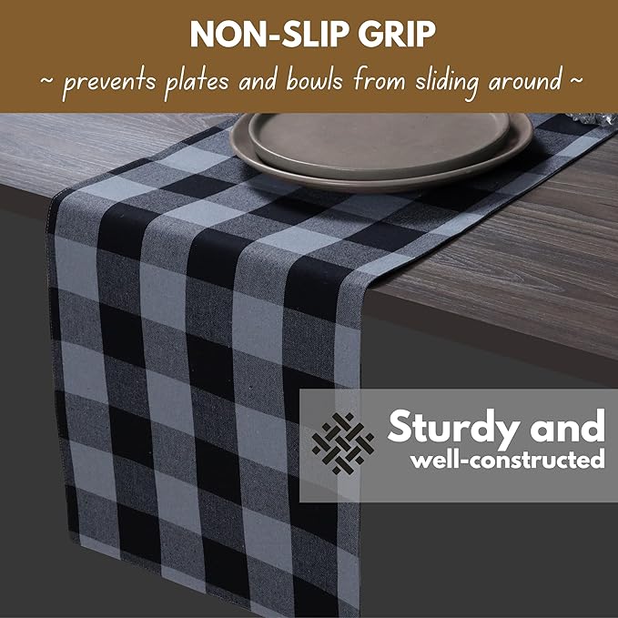 Native Fab Table Runner Buffalo Check Plaid 100% Cotton - Image 4