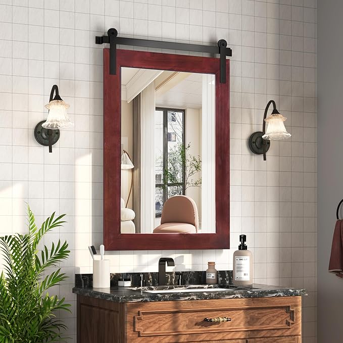 COGOOD Farmhouse Barn Door Mirror by COGOOD