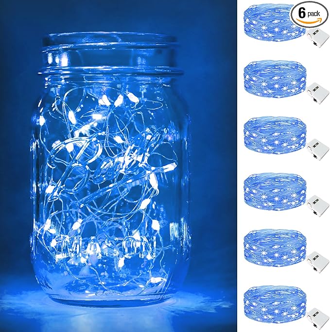 btfarm 6 Pack Fairy Lights Battery Operated, 7ft 20 Led Twinkle Lights String by btfarmdecorativelighting