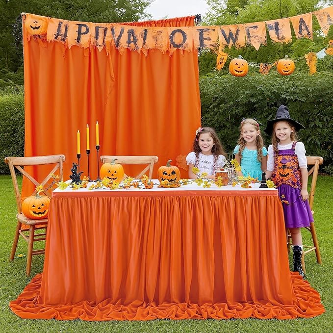 Terracotta 6ft Chiffon Table Skirt - Image 2