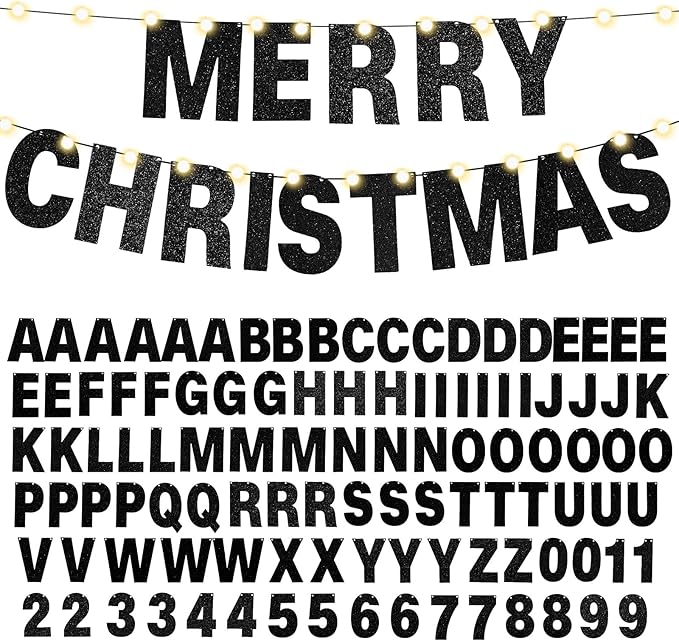 TaoBary 112 Pcs DIY Letter Kit Glitter Customizable Banner Letters Include 107 - Image 8