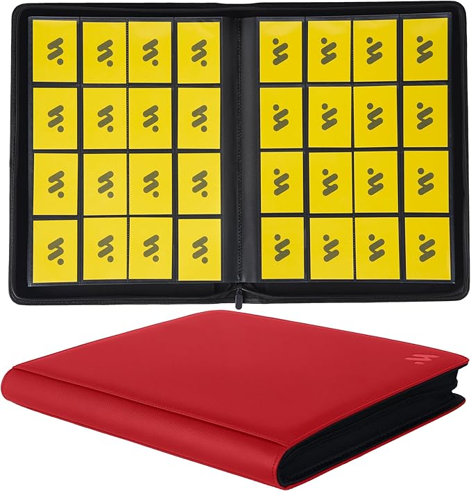 Premium 1000+ Pockets Card Binder, 16 Pockets Trading Card Binder Ringless Side by MORABTO